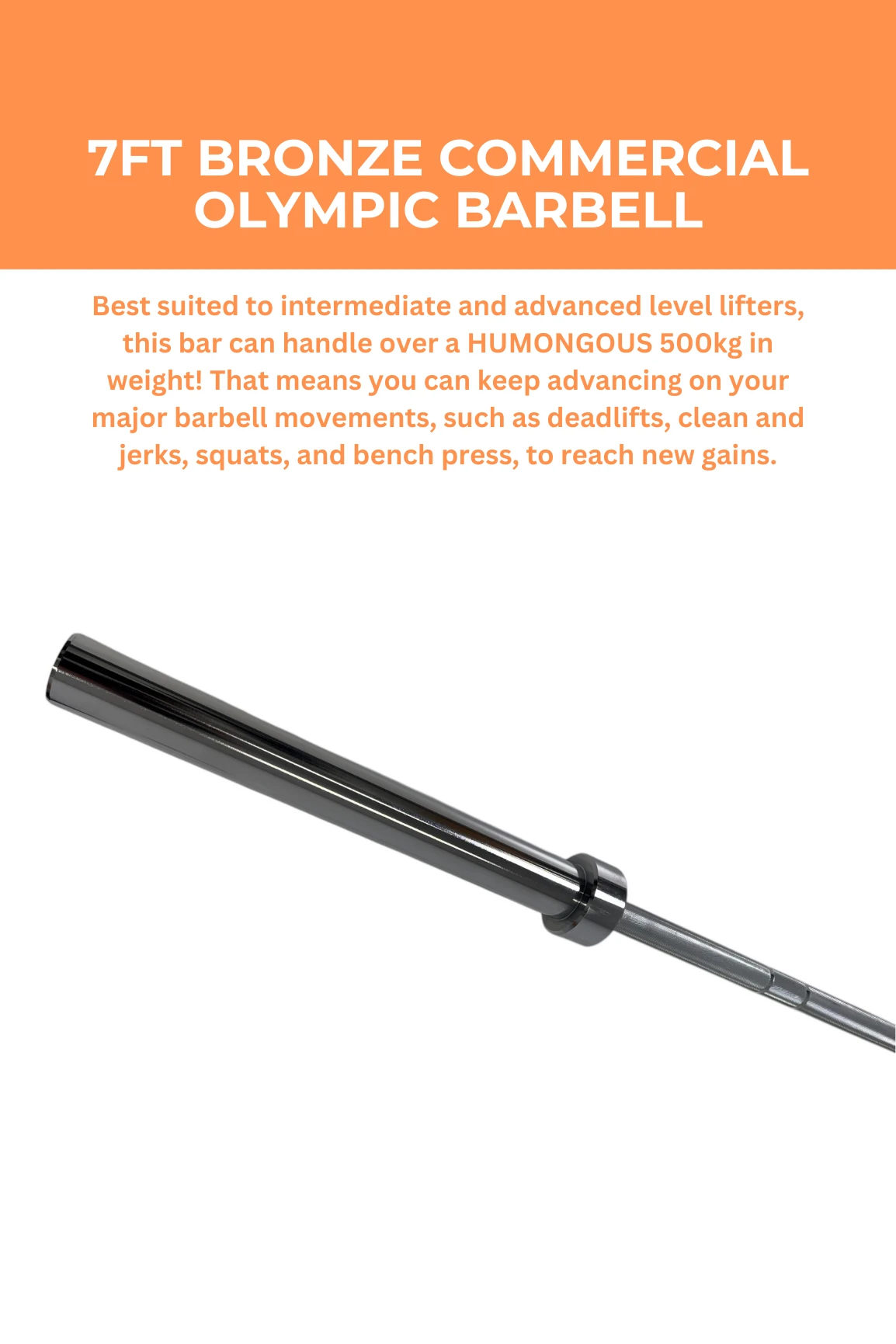 Body Iron 7ft Bronze Commercial Olympic Barbell 4 Body Iron 7ft Bronze Commercial Olympic Barbell - Image 2