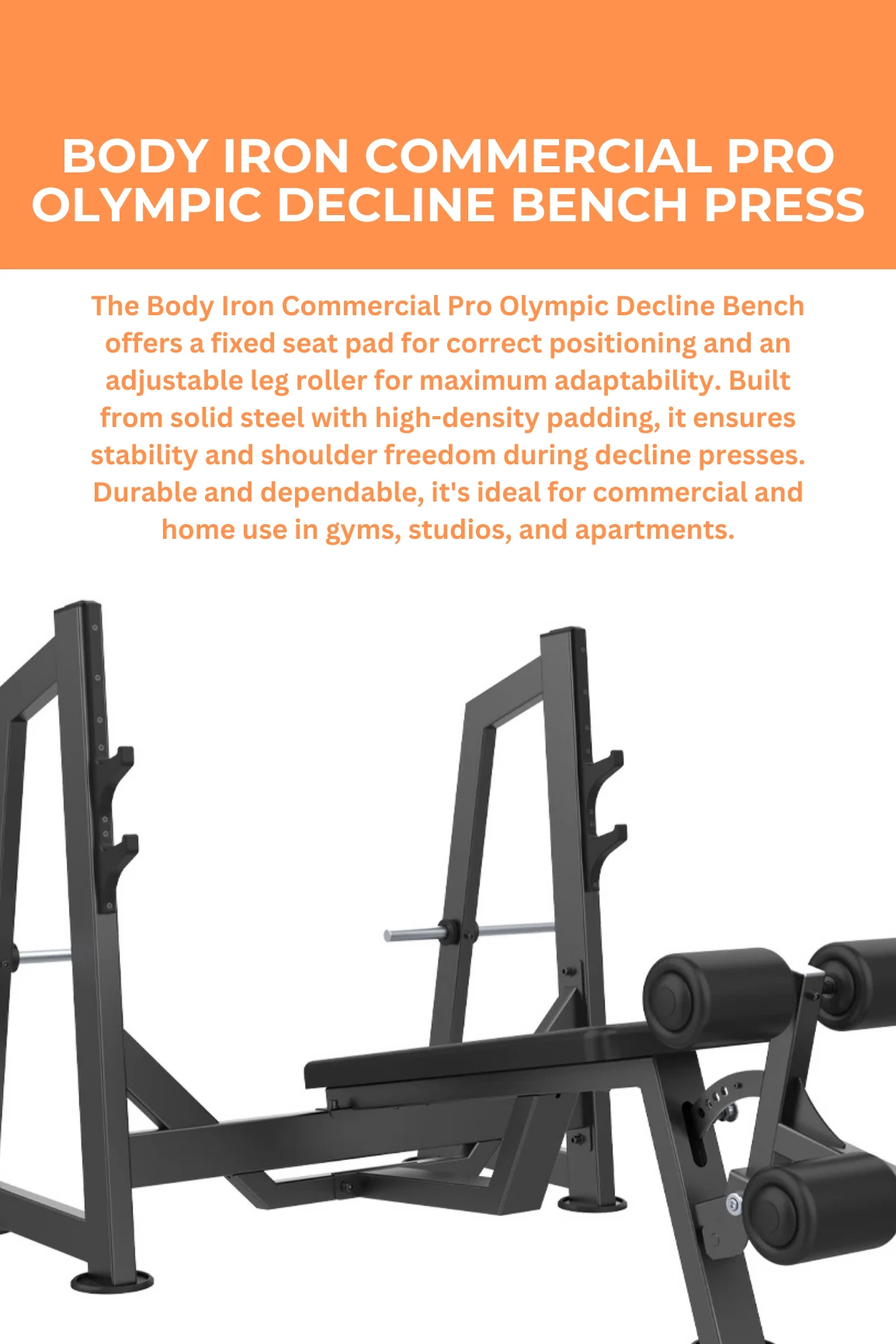 Body Iron Commercial Pro Olympic Decline Bench Press 4 Body Iron Commercial Pro Olympic Decline Bench Press - Image 2