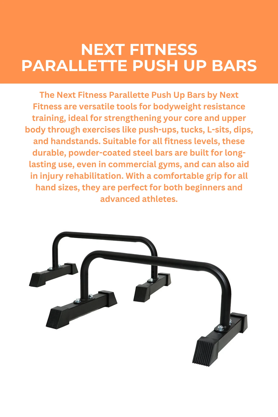 Next Fitness Parallette Push Up Bars 4 Next Fitness Parallette Push Up Bars - Image 2