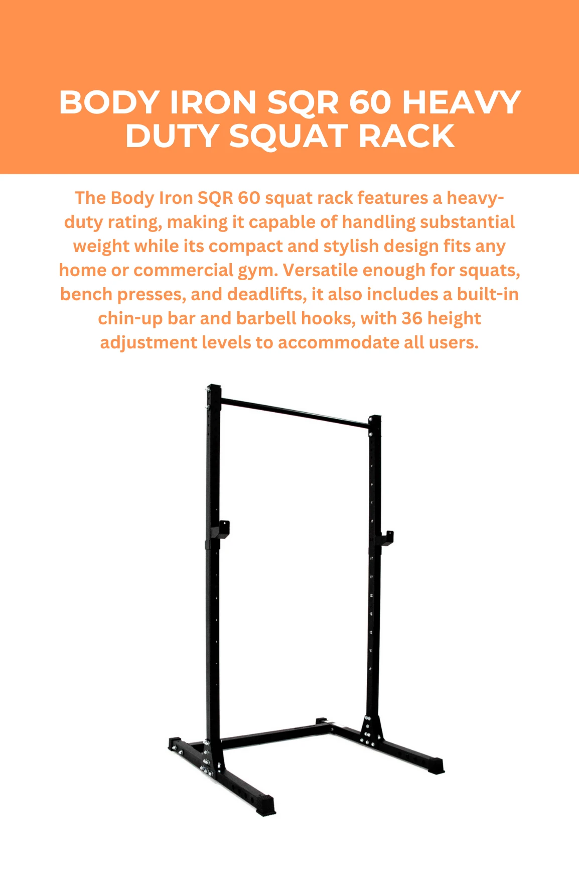 Body Iron SQR 60 Heavy Duty Squat Rack 4 Body Iron SQR 60 Heavy Duty Squat Rack - Image 2