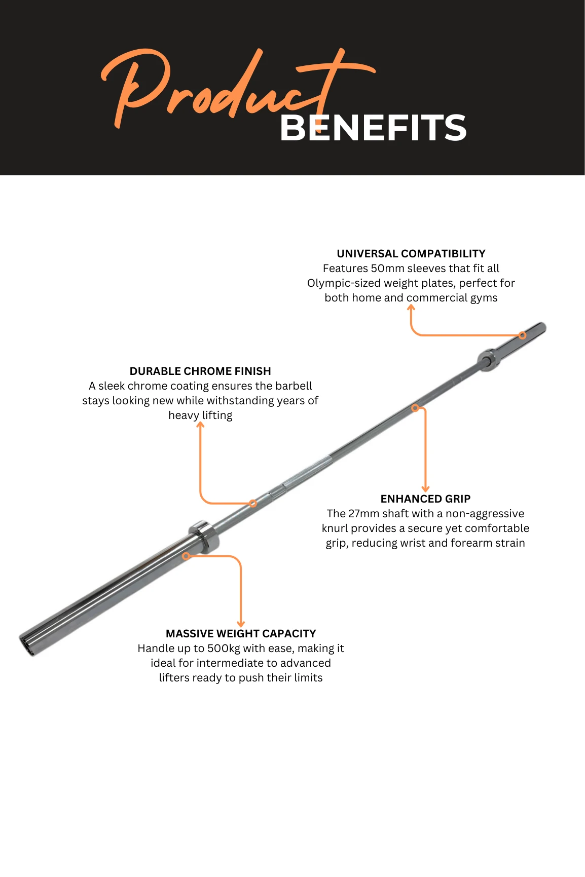 Body Iron 7ft Bronze Commercial Olympic Barbell 5 Body Iron 7ft Bronze Commercial Olympic Barbell - Image 3