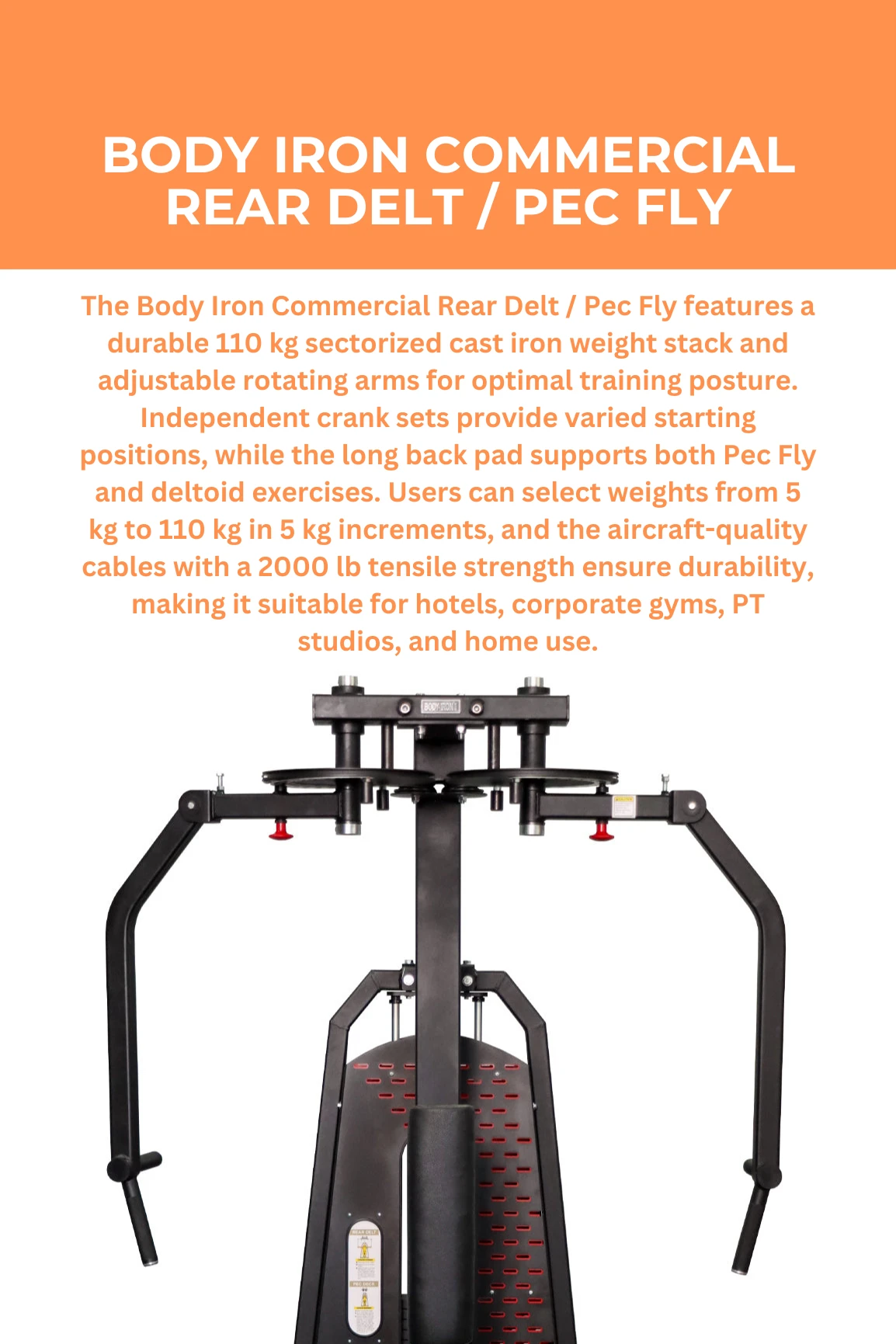 Body Iron Commercial Rear Delt / Pec Fly 4 Body Iron Commercial Rear Delt / Pec Fly - Image 2