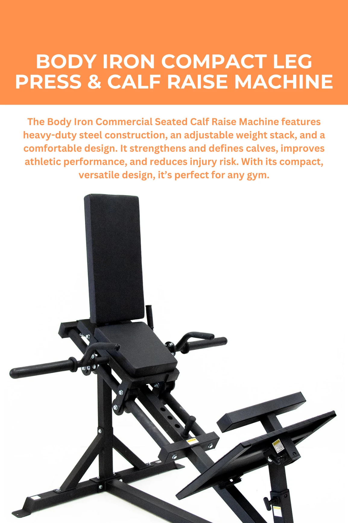 Body Iron Compact Leg Press & Calf Raise Machine 4 Body Iron Compact Leg Press & Calf Raise Machine - Image 2