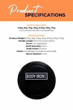 Body Iron 140kg Commercial Club CPU Dumbbell Set 13 Body Iron 140kg Commercial Club CPU Dumbbell Set -HARBINGER Shop 3 3607a15a 08e1 40cd aae8 ec02d00ed0fb