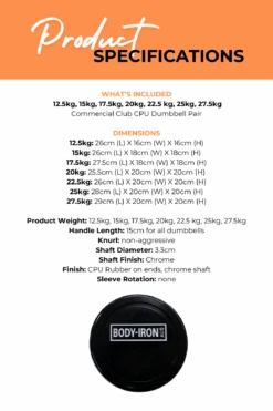 Body Iron 280kg Commercial Club CPU Dumbbell Set -HARBINGER Shop 3 38ece8a3 46db 4860 8289 31fc9563eb4c