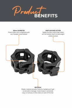 Body Iron Olympic Barbell Snap Locks (Black) -HARBINGER Shop 3 af14ead0 1066 43fc a518 6a5d343e73db