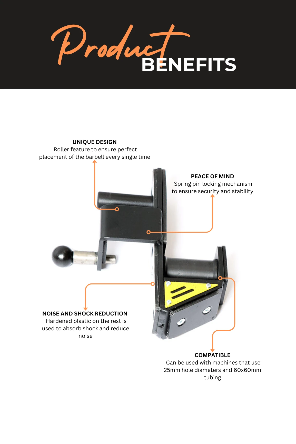 Body Iron Roller J Hooks 60x60mm 5 Body Iron Roller J Hooks 60x60mm - Image 3