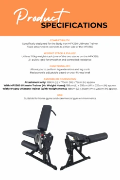 Body Iron MFX360 Leg Extension Curl Attachment -HARBINGER Shop 3 f9a033bf 34b1 4d89 8e0d 327ad46692dd