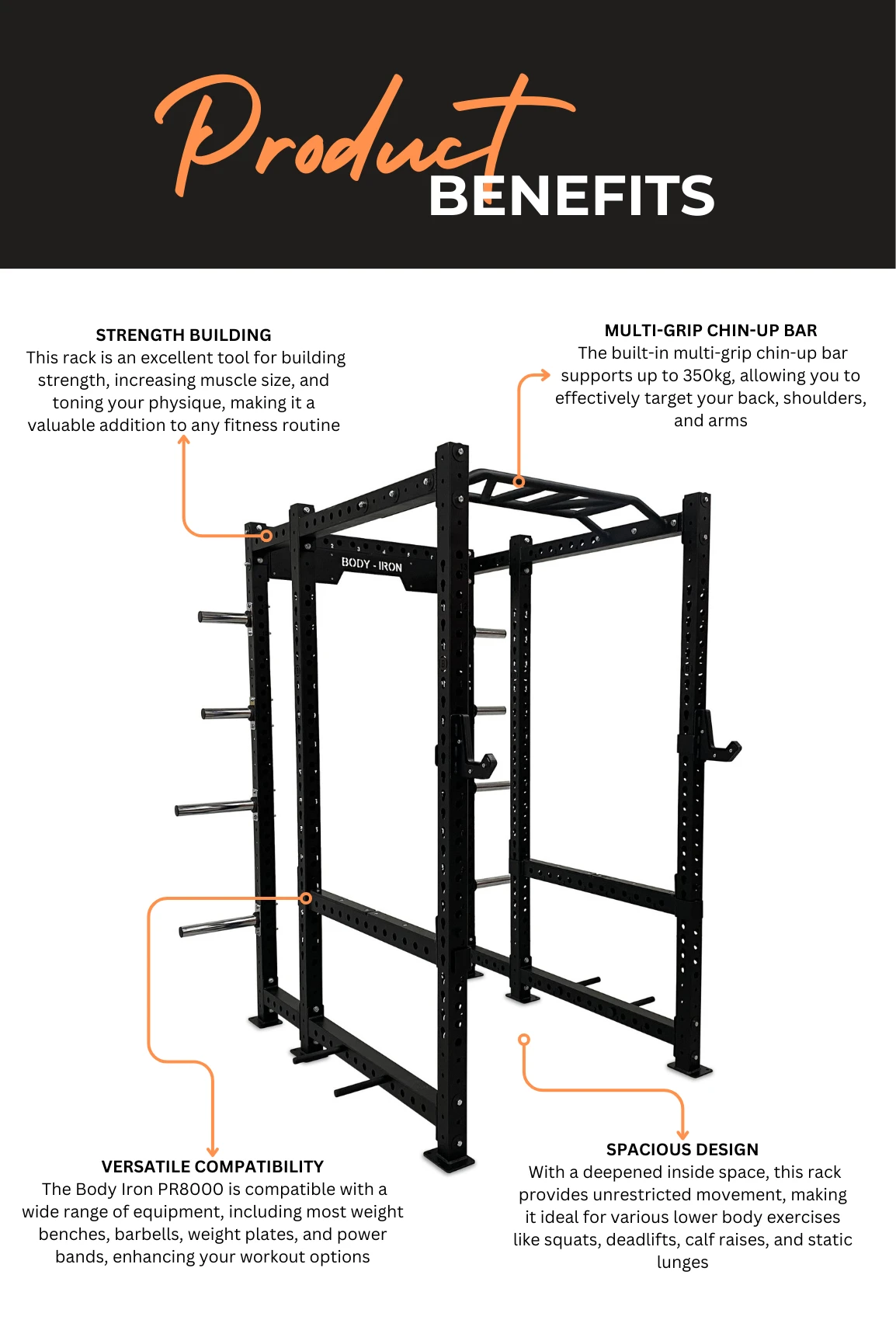 Body Iron Commercial Power Rack PR8000 5 Body Iron Commercial Power Rack PR8000 - Image 3