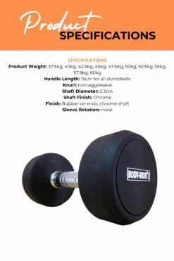 Body Iron 975kg Commercial Rubber Dumbbell Set With Optional Rack -HARBINGER Shop 4 faa2347c b5a9 40d4 a713 7ffd4f93ae43