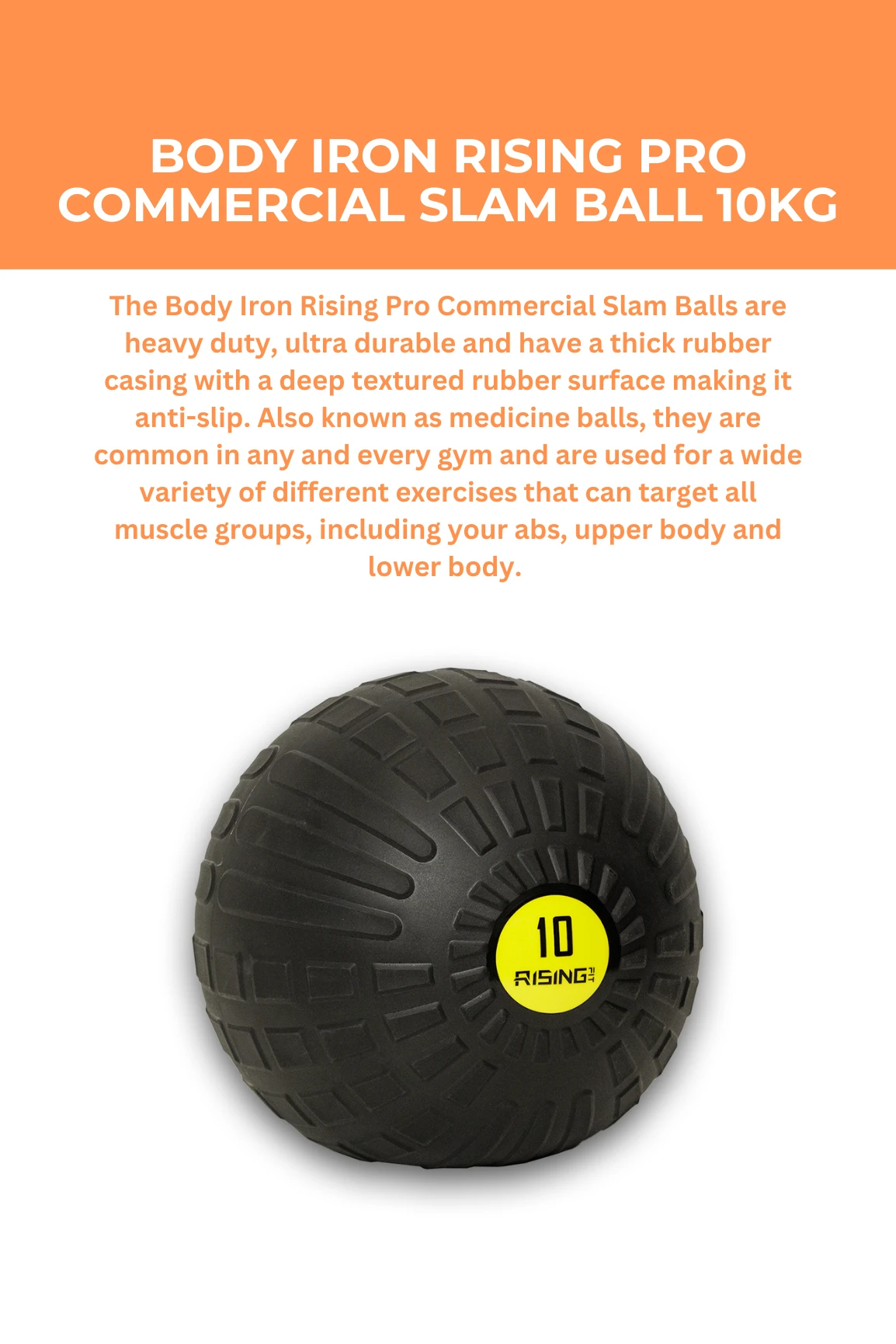 Body Iron Rising Pro Commercial Slam Ball 10kg 6 Body Iron Rising Pro Commercial Slam Ball 10kg - Image 4