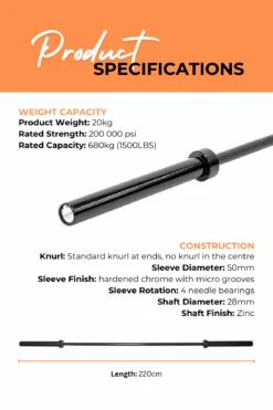 Body Iron 7ft Titan Commercial Olympic Barbell Rated 1500lbs -HARBINGER Shop 5 be312566 c3a7 4310 99fa b5bb4622cd5c