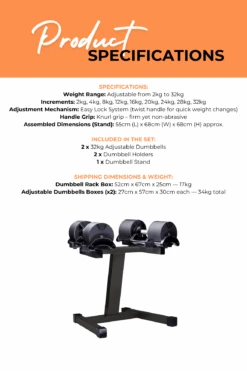 Body Iron Adjustable Dumbbell Set 2 X 32KG With Rack -HARBINGER Shop 6 4b59987f 5ca4 4392 a11c 4952fefd0896