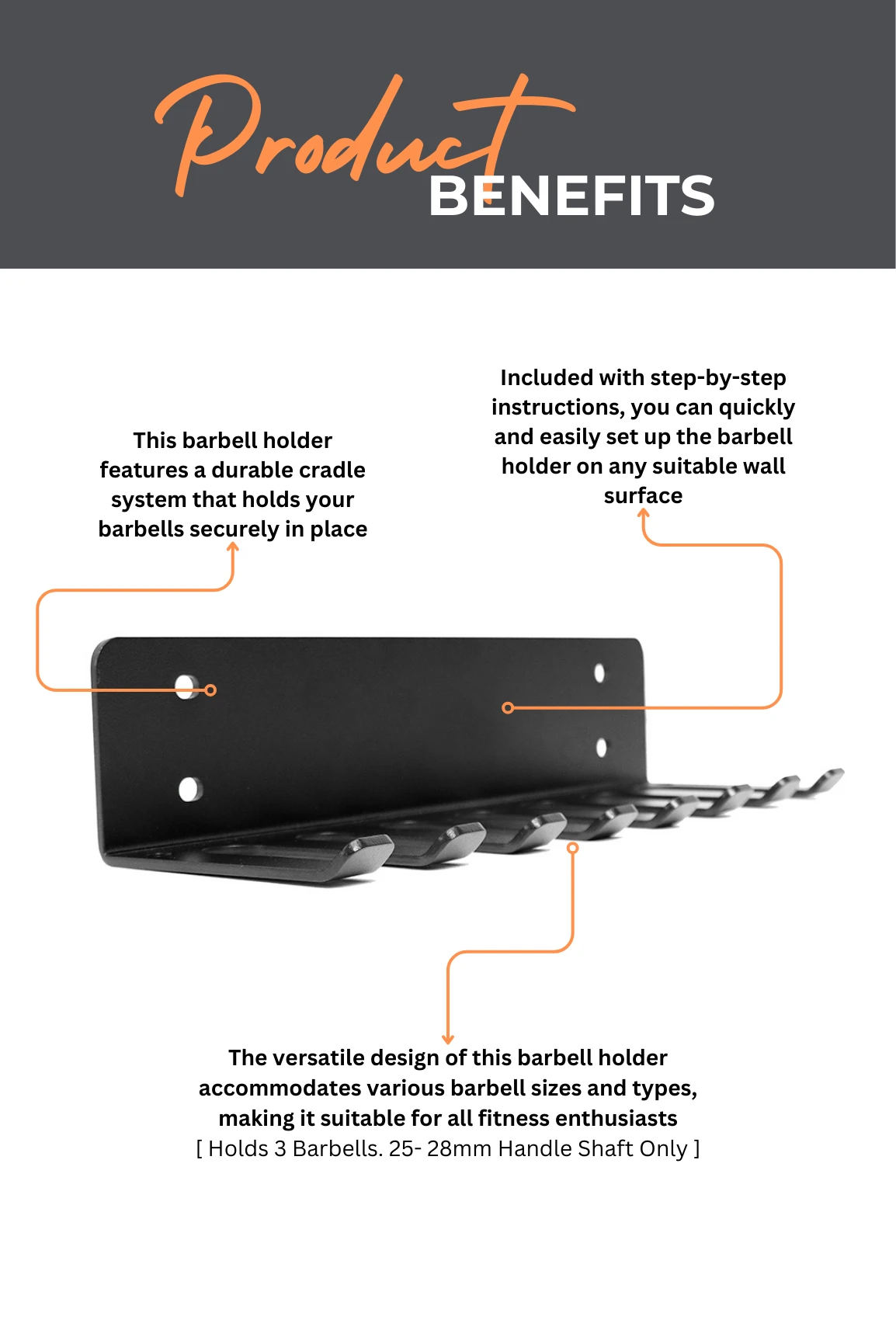 Body Iron Wall Mounted Barbell Holder 10 Body Iron Wall Mounted Barbell Holder - Image 8