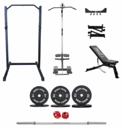 Body Iron CX22 Half Rack Elite Set + 80kg Olympic Barbell & Bumper Plate Set