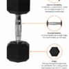 27.5kg Body Iron Commercial Rubber Hex Dumbbell Single -HARBINGER Shop DumbbellSet 1