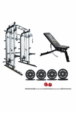 Body Iron All-In-One Functional Trainer FTG30 + Adjustable Bench + 120kg Olympic Barbell & Bumper Plate Set -HARBINGER Shop FTG30 Everlast Utility FID Bench 29277ccb 25e9 4204 a13d b17e4c88a870