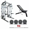 Body Iron All-In-One Functional Trainer FTG30 + Adjustable Bench + 120kg Olympic Barbell & Bumper Plate Set -HARBINGER Shop FTG30 Everlast Utility FID Benchsss