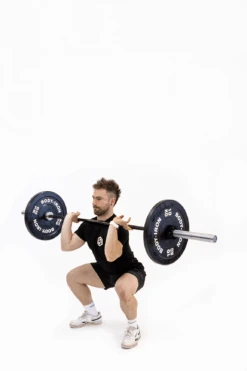 Body Iron 7ft Obsidian Commercial Olympic Barbell Rated 2000lbs -HARBINGER Shop barbellfrontsquat